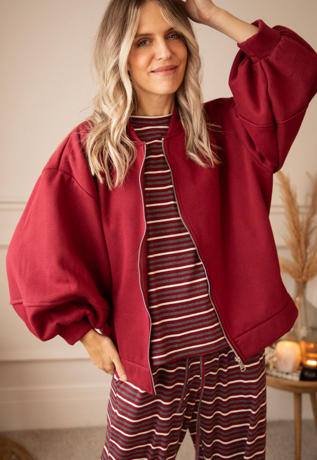 Snuggle Up Burgundy - Cardigan