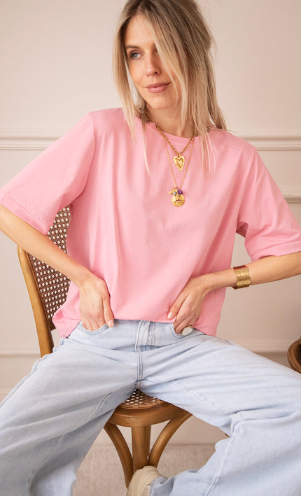 Sadie Basic Baby Pink - T-Shirt