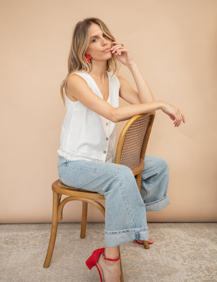 Filou Fringe White - Top/Blouse