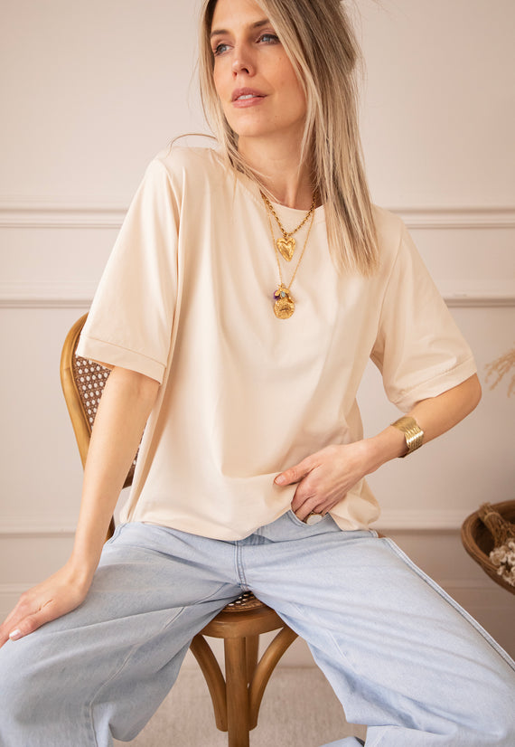 Sadie Basic Beige - T-Shirt