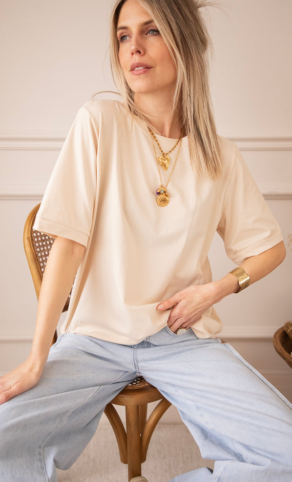 Sadie Basic Beige - T-Shirt