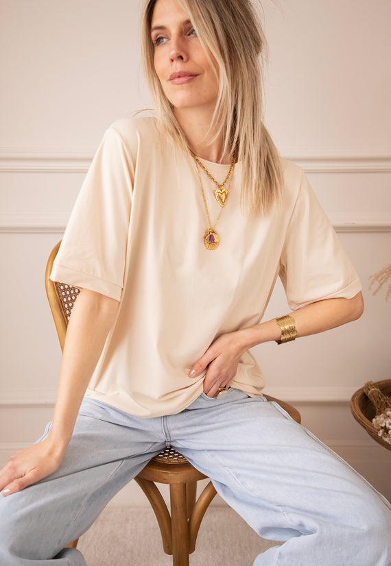 Sadie Basic Beige - T-Shirt