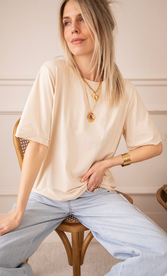 Sadie Basic Beige - T-Shirt