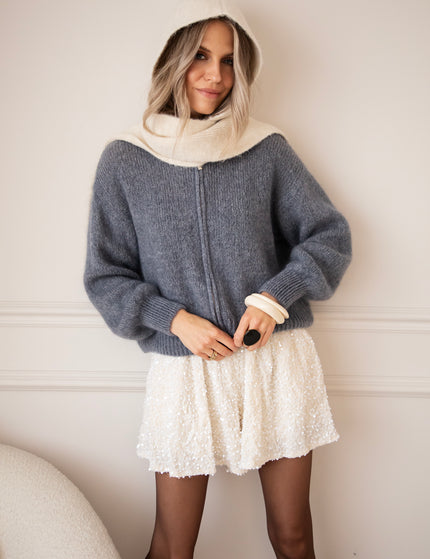 Strickjacke - Just Zip It - Dunkelgrau