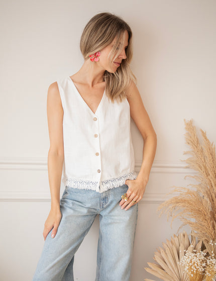 Filou Fringe White - Top/Blouse