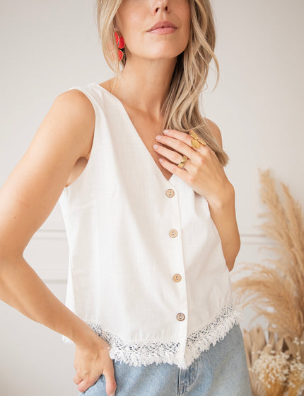 Filou Fringe White - Top/Blouse