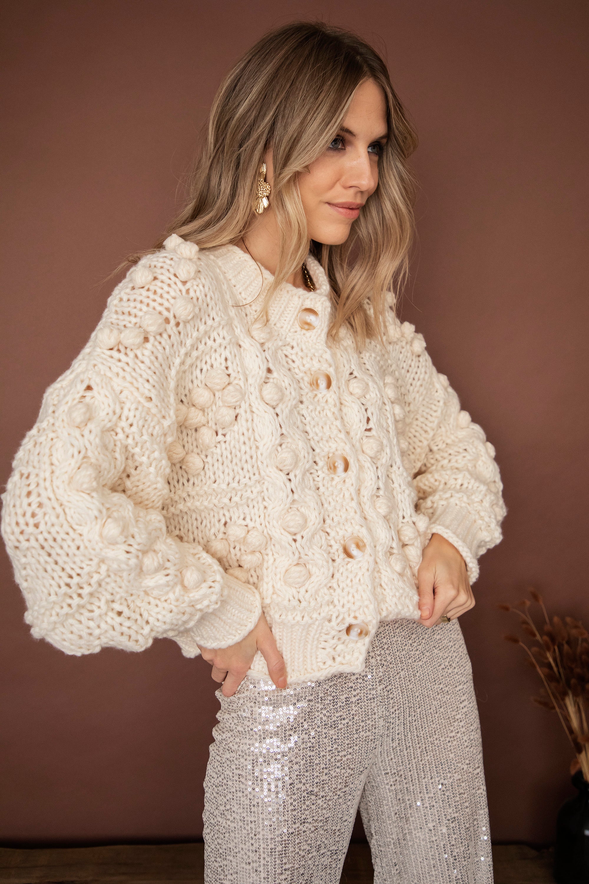 Ecru cardigan shop