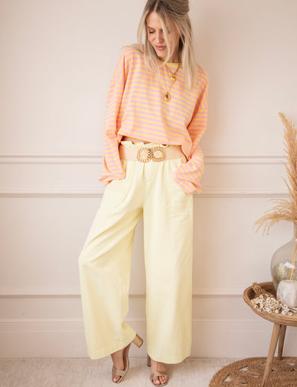 Sadie Stripe Yellow/Baby Pink - Longsleeve