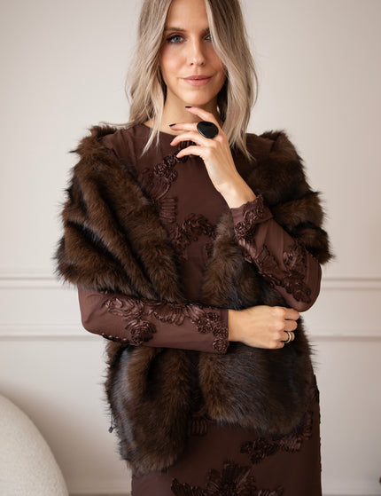 Petal Poetry Brown - Maxi Dress