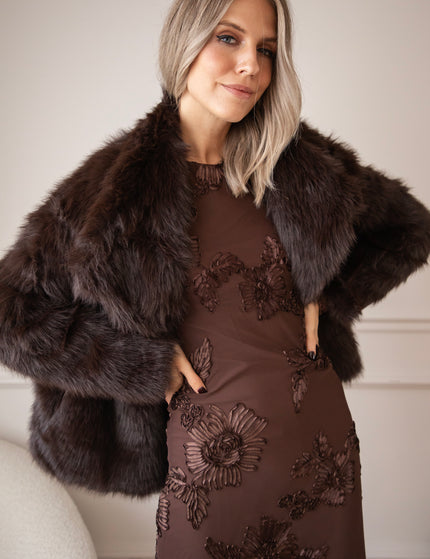 Petal Poetry Brown - Maxi Dress