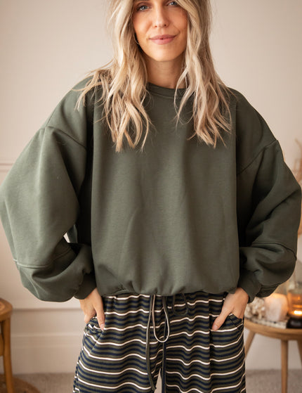 Snuggle Up Khaki - Sweater