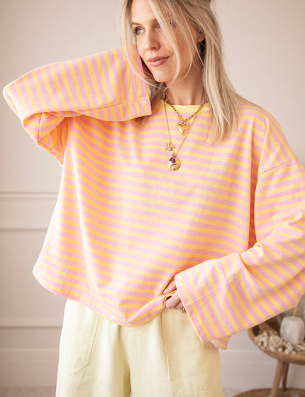 Sadie Stripe Yellow/Baby Pink - Longsleeve