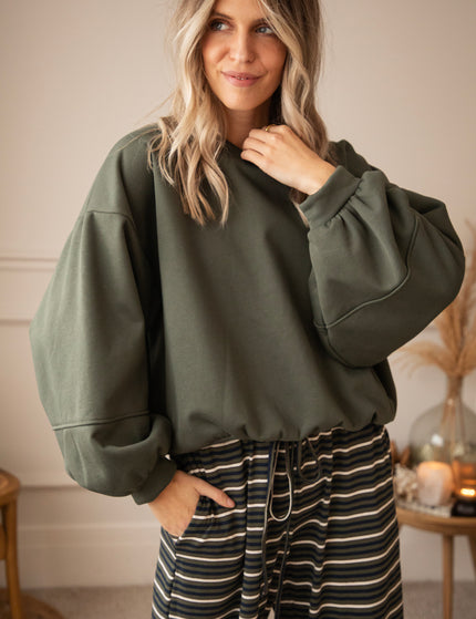 Snuggle Up Khaki - Sweater