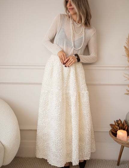 Dolly Charm Beige - Maxi Skirt