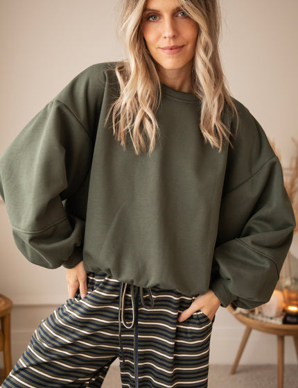 Snuggle Up Khaki - Sweater