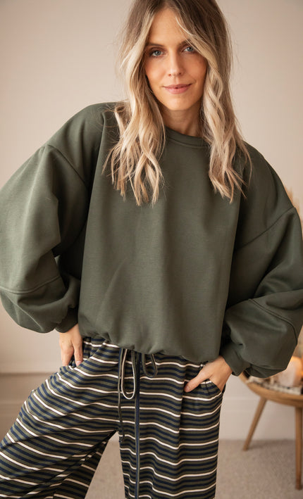 Snuggle Up Khaki - Sweater