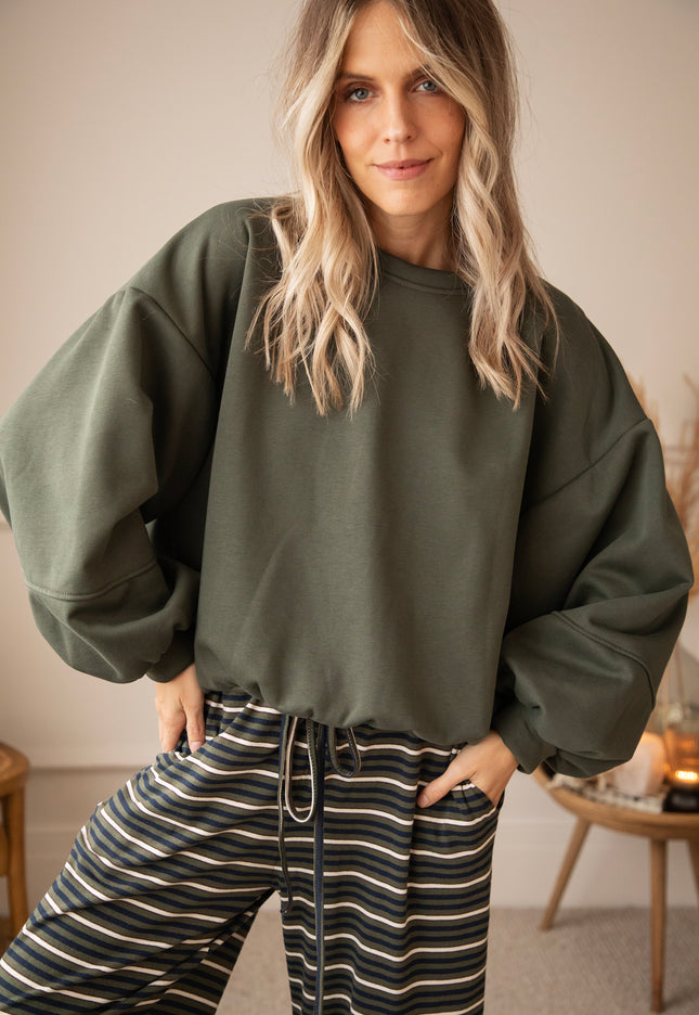 Snuggle Up Khaki - Sweater