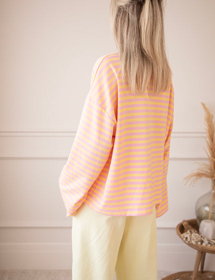 Sadie Stripe Yellow/Baby Pink - Longsleeve