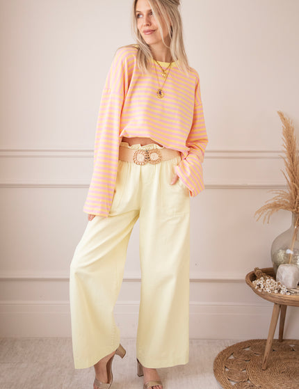 Sadie Stripe Yellow/Baby Pink - Longsleeve