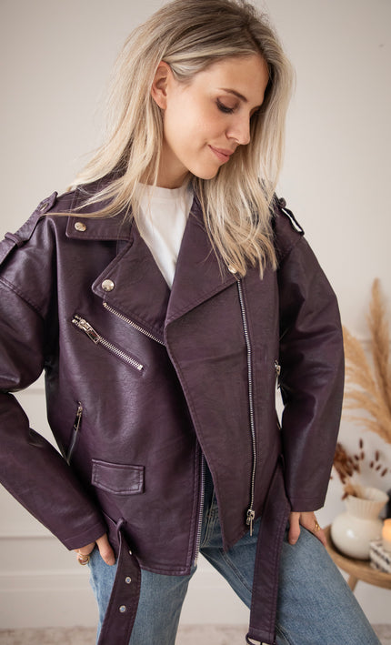 Heather Leather Burgundy - Jacket