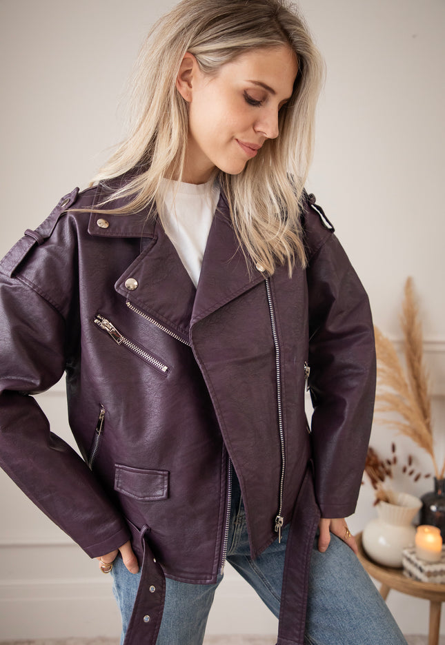 Heather Leather Burgundy - Jacket