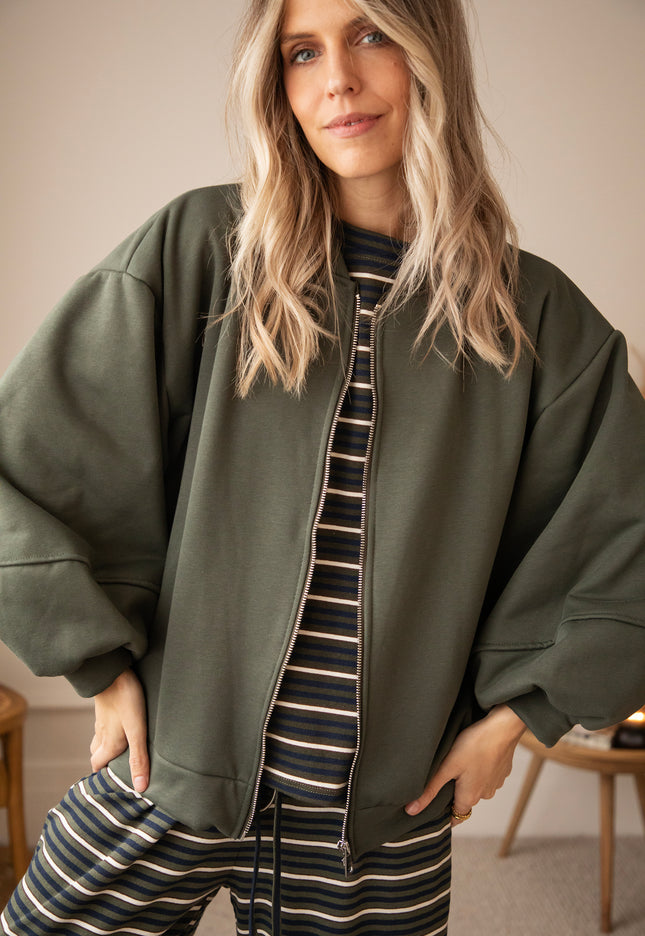 Snuggle Up Kaki - Cardigan