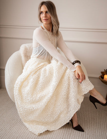 Dolly Charm Beige - Maxi Skirt