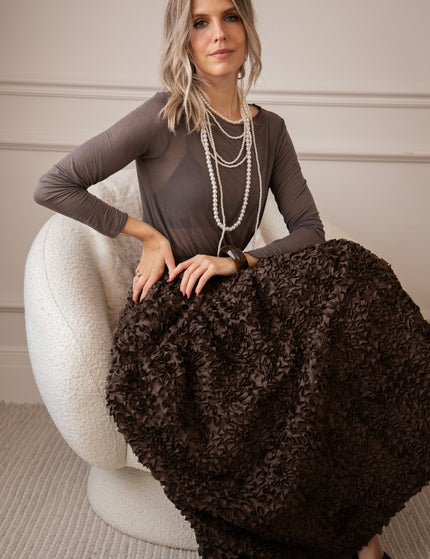 Dolly Charm Brown - Maxi Skirt