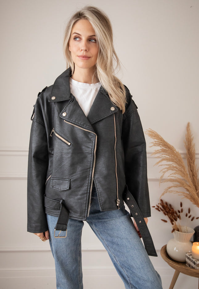 Heather Leather Black - Jacket