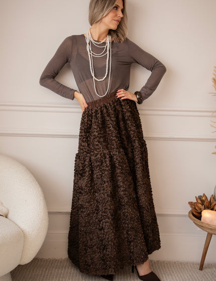 Dolly Charm Brown - Maxi Skirt