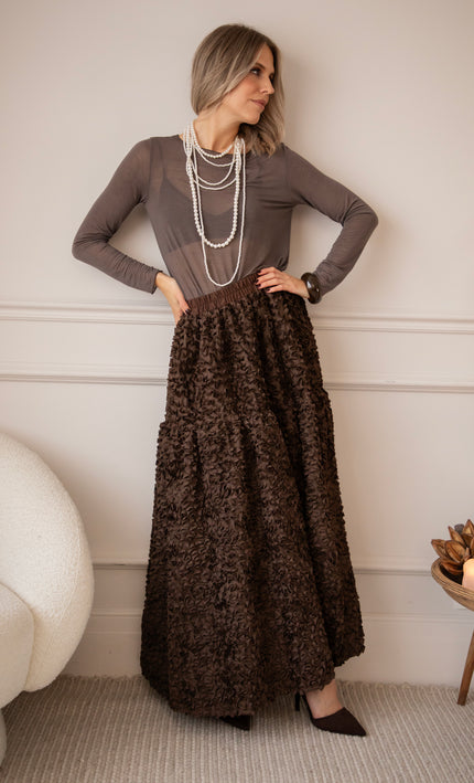 Dolly Charm Brown - Maxi Skirt