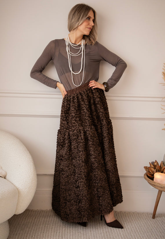 Dolly Charm Brown - Maxi Skirt