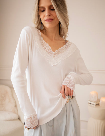 Base With Lace White - Longsleeve