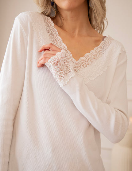Base With Lace White - Longsleeve