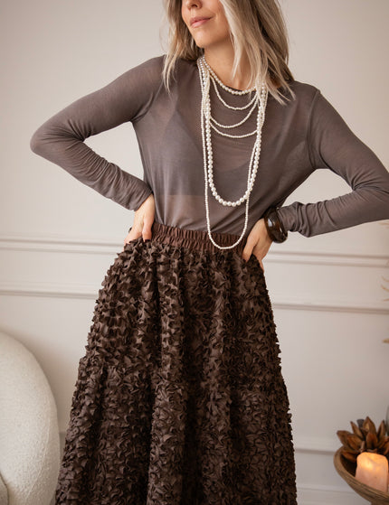 Dolly Charm Brown - Maxi Skirt