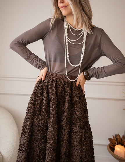 Dolly Charm Brown - Maxi Skirt