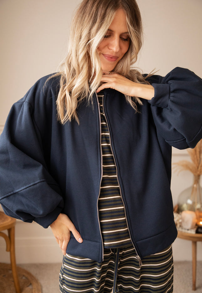 Snuggle Up Navy - Cardigan