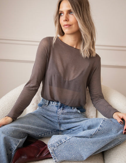 Langarmshirt - Meshmerize - Choco