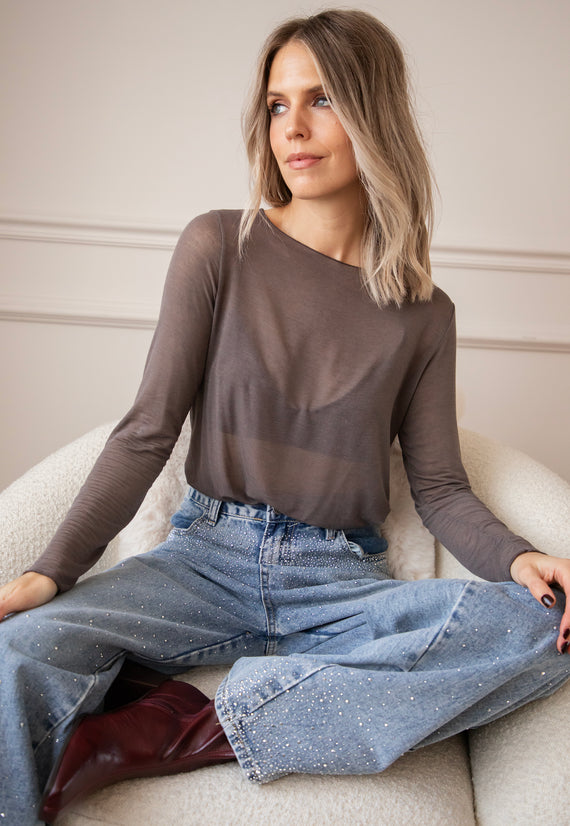 Langarmshirt - Meshmerize - Choco