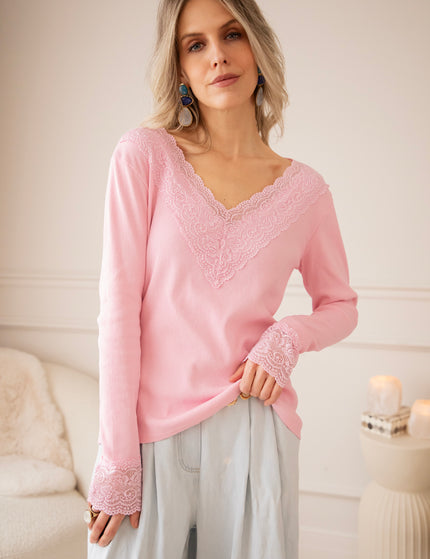 Base With Lace Pink - Longsleeve