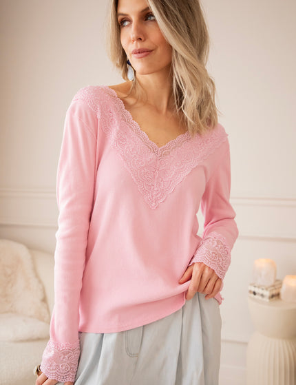 Base With Lace Pink - Longsleeve