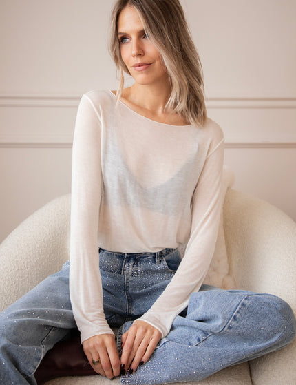 Langarmshirt - Meshmerize - Beige