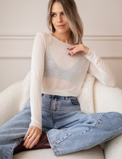 Langarmshirt - Meshmerize - Beige