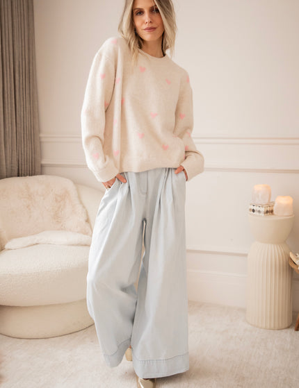 Sweetheart Beige/Baby Pink - Sweater