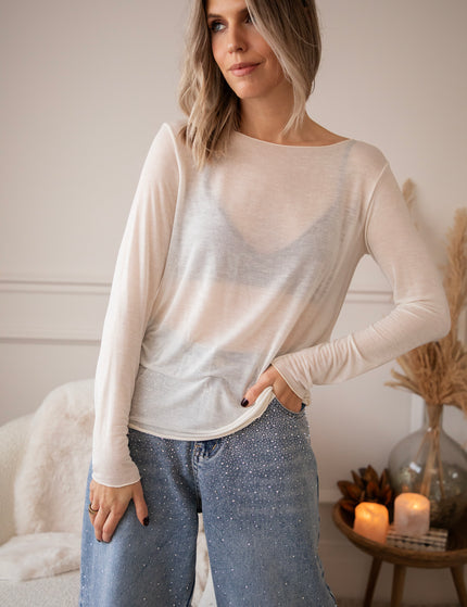 Langarmshirt - Meshmerize - Beige