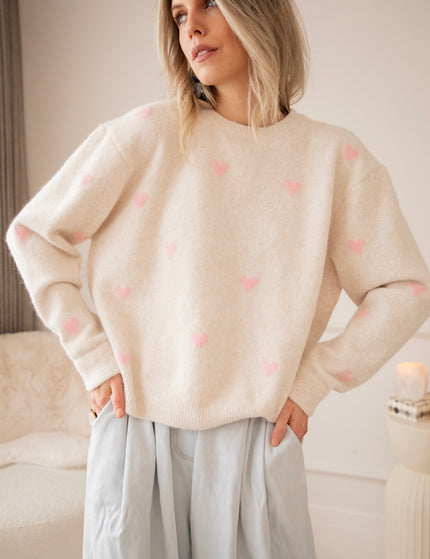 Sweetheart Beige/Baby Pink - Sweater