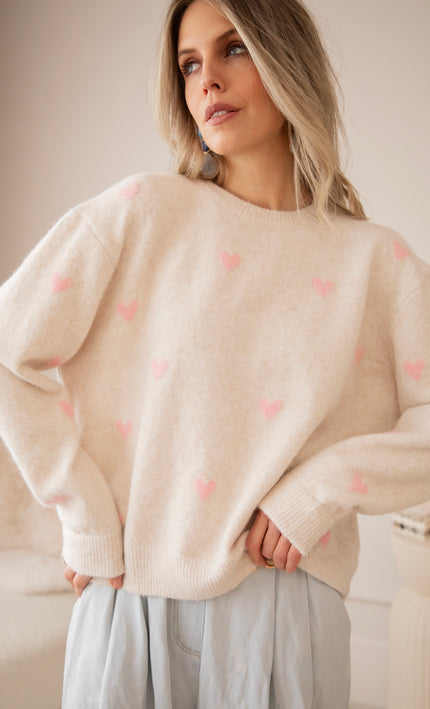 Sweetheart Beige/Baby Pink - Sweater