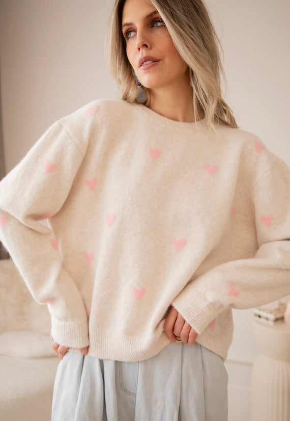 Sweetheart Beige/Baby Pink - Trui