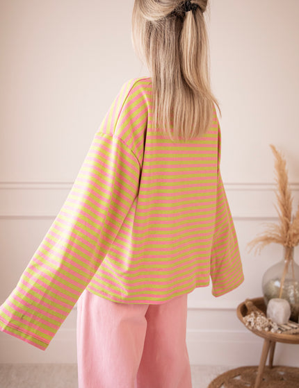 Sadie Stripe Lime/Pink - Longsleeve