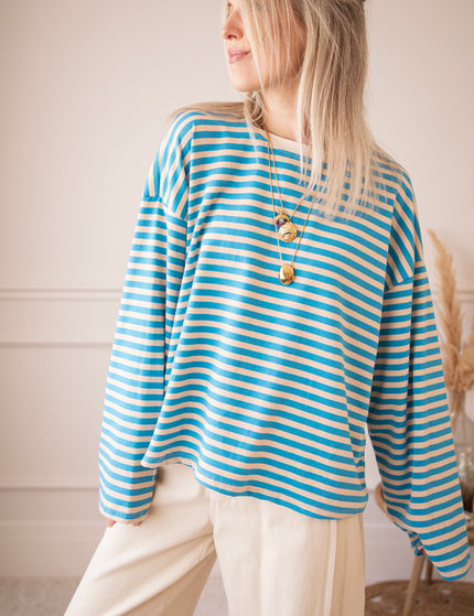 Sadie Stripe Beige/Blue - Longsleeve